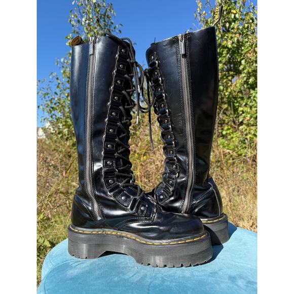 Britain XL 1b60 Knee High Doc Marten Platform Boots - Picture 2 of 7